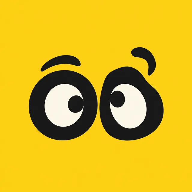 Ordinary Oddities logo: two curious cartoon eyes on yellow